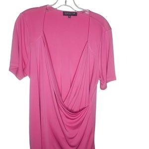 Jones New York women's pink wrap front short sleeve top size 2X